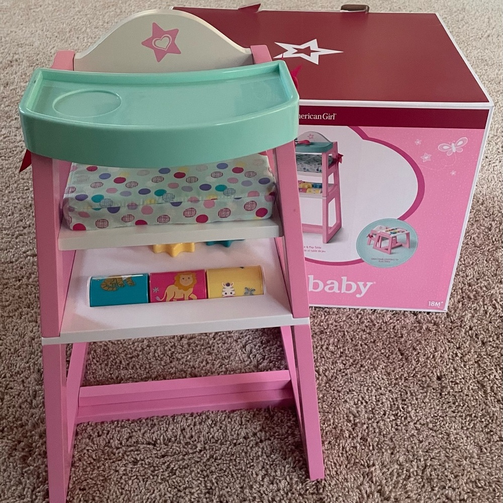 American Girl Bitty Baby Convertible High Chair and Play Table